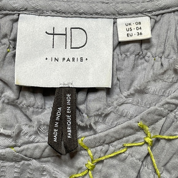 HD in Paris Sun Stitched Embroidered Size 4 Sleeveless Peplum Top - Picture 5 of 8